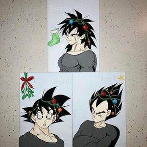 NEW DRAGON BALL Z SAIYAN CHRISTMAS TREE GOKU VEGETA BROLY ANIME ART PRINT